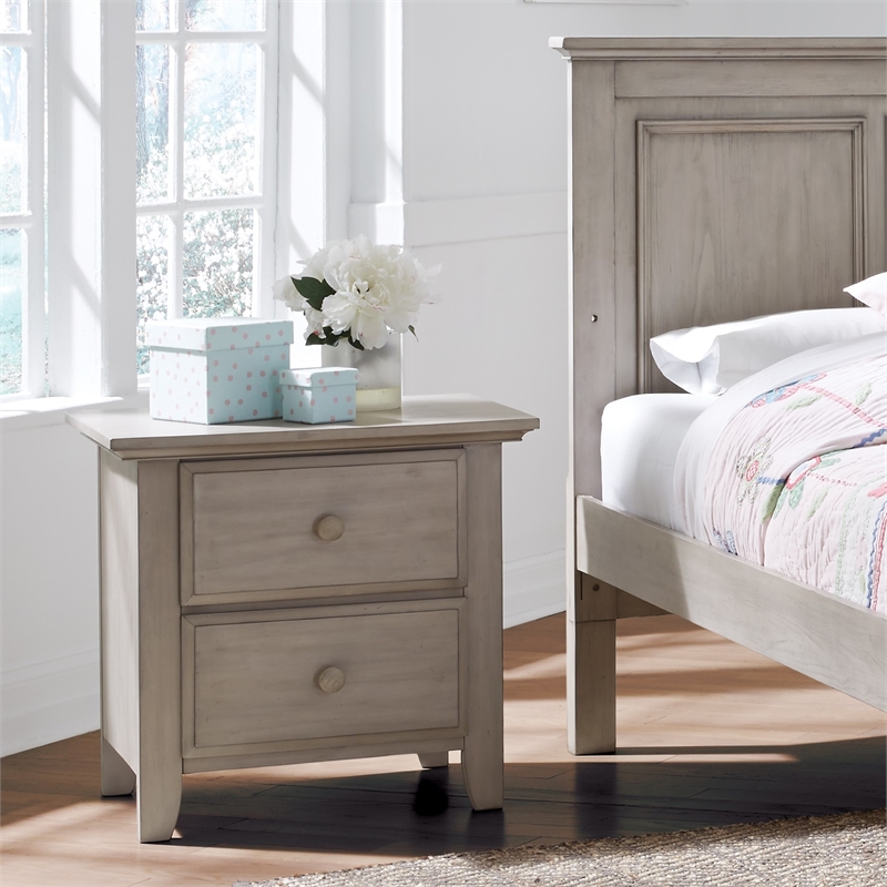 Rosebery Kids Set of 3 Stone Gray 4 In 1 Convertible Crib & Chest & Nightstand