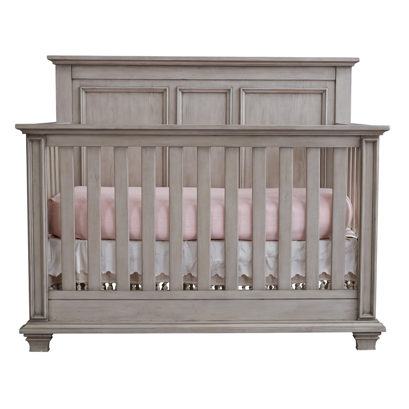 Rosebery Kids Set of 3 Stone Gray 4 In 1 Convertible Crib & Chest & Nightstand