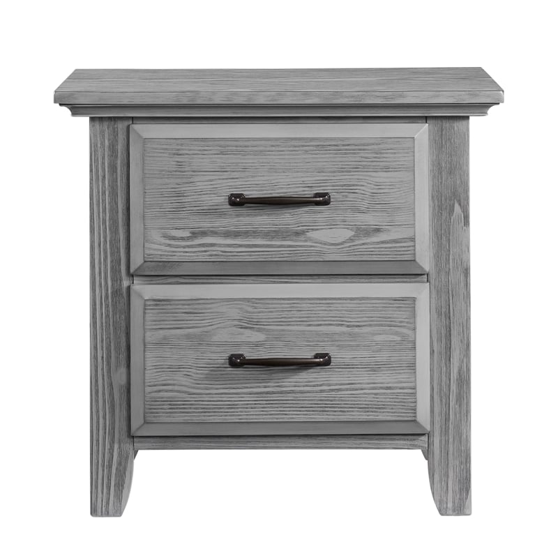 Rosebery Kids Set of 2 Graphite Gray Wood 5-Drawer Chest and 2-Drawer Nightstand