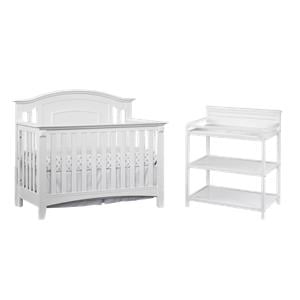 Rosebery Kids Set of 2 White 4 In 1 Convertible Crib and Changing Station