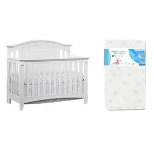 Rosebery Kids Set of 2 White 4 In 1 Convertible Crib and Toddler Mattress