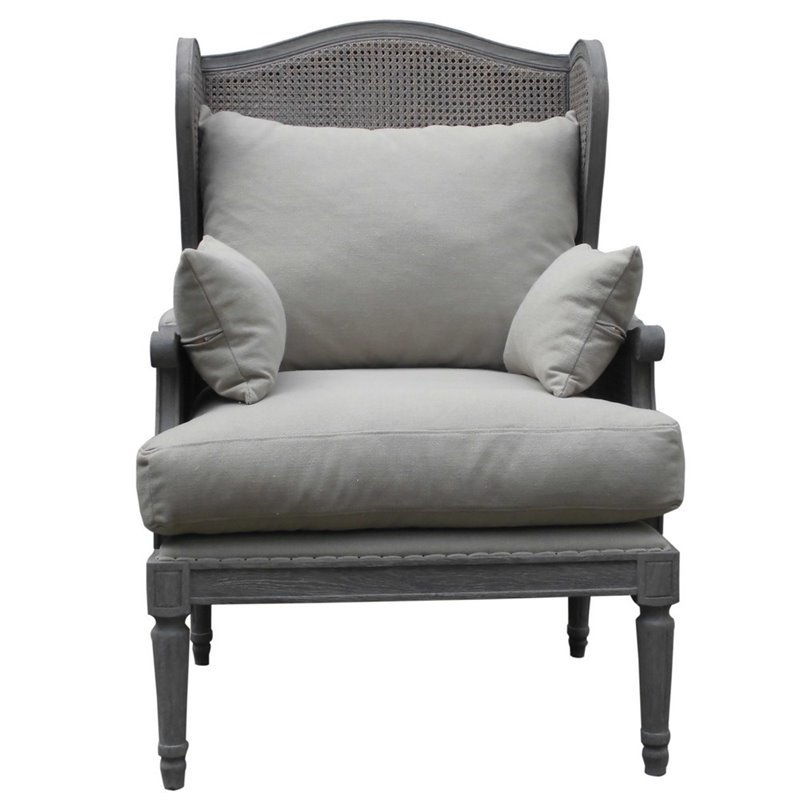 Burnham Home Designs Dining Chair In Gray Wash And Linen 12003