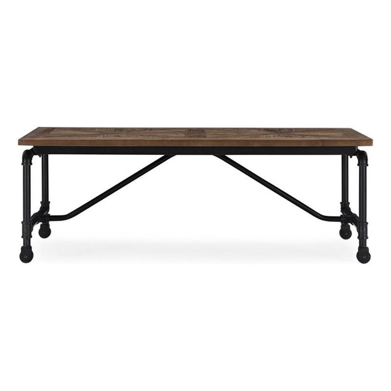 Burnham Home Wood Barrow Rectangular Wood Coffee Table Natural/Black
