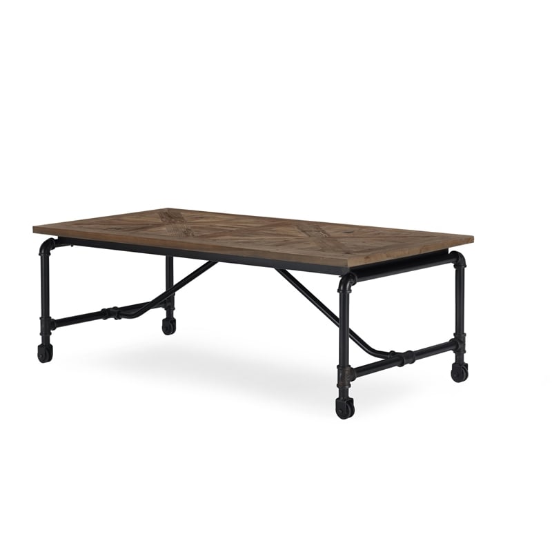 Burnham Home Wood Barrow Rectangular Wood Coffee Table Natural/Black