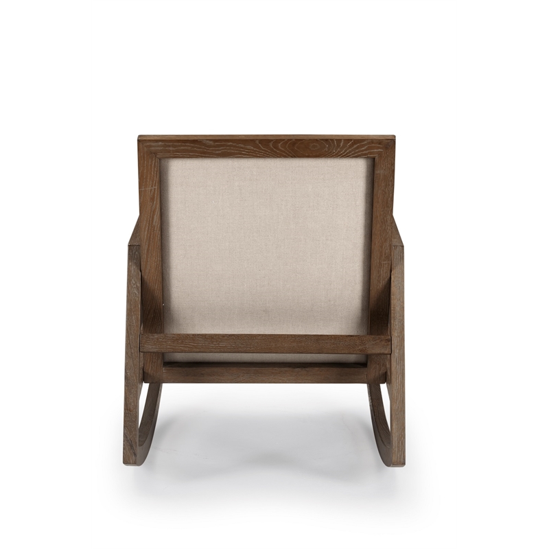 Luna Wood Rocking Chair in Coffee Brushed Finish