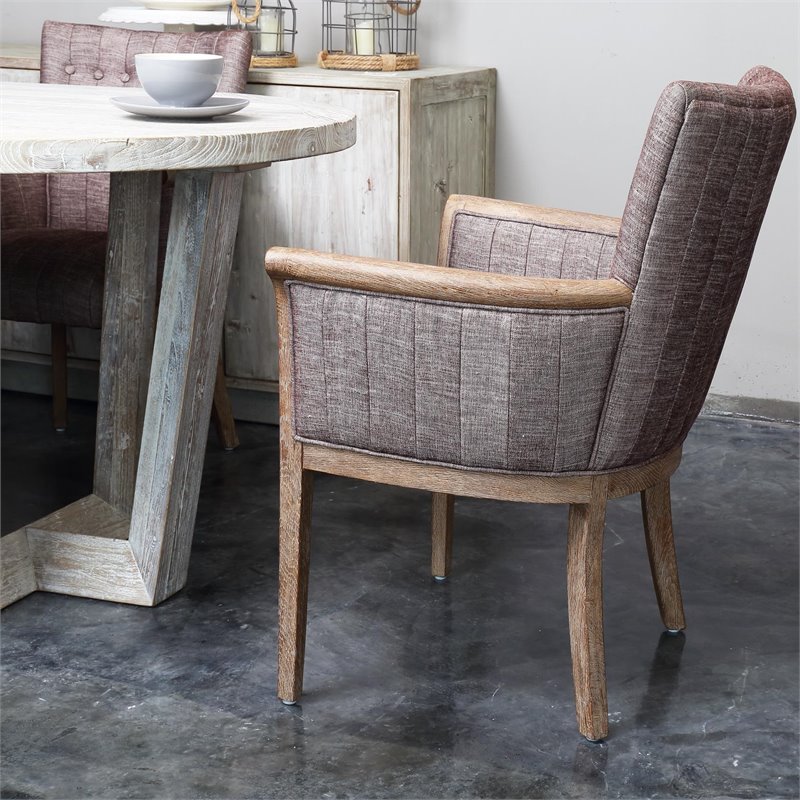 Burnham Home Wood Claire Armchair in Weathered Red finish
