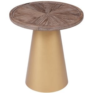 burnham home designs patrick round wood top end table in coffee brushed