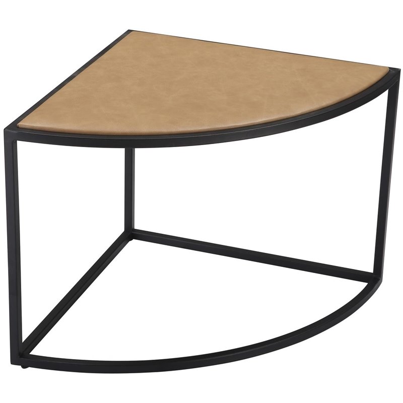 Olivia Metal 5pc Nesting Coffee Table Set with 4 Nesting Stools in Tan Finish