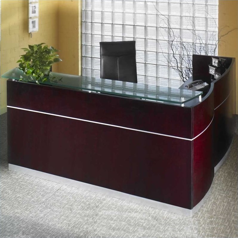 Mayline Napoli 87 Reception Desk In Mahogany Nrslbfmah