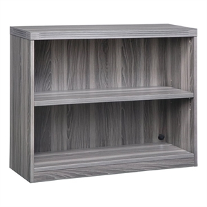 mayline aberdeen series bookcase in gray steel