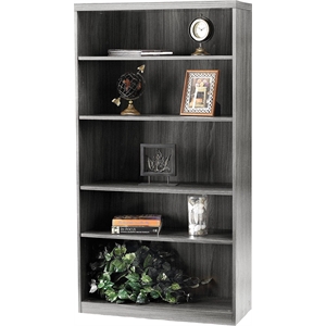 Mayline Aberdeen Series 5 Shelf Bookcase in Gray Steel