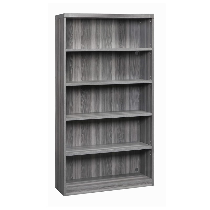 Mayline Aberdeen Series 5 Shelf Bookcase in Gray Steel