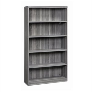 Mayline Aberdeen Series 5 Shelf Bookcase in Gray Steel