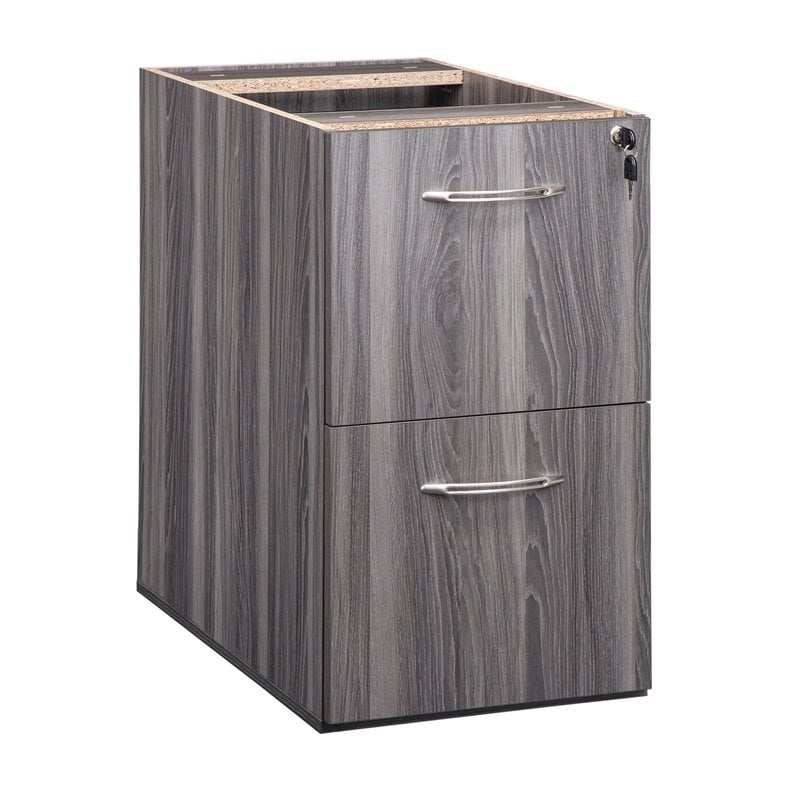 Mayline Aberdeen Series 2 Drawer File Cabinet in Gray Steel