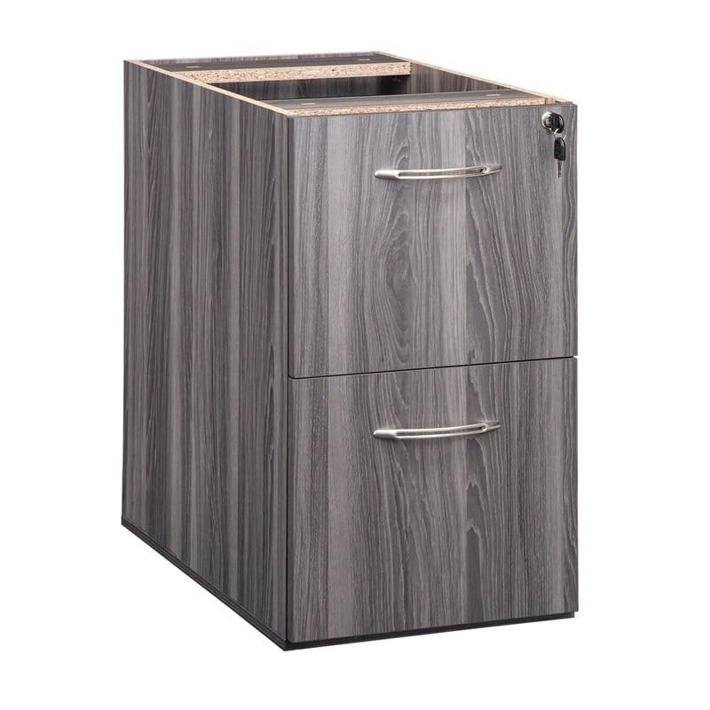 Mayline Aberdeen Series 2 Drawer File Cabinet in Gray Steel