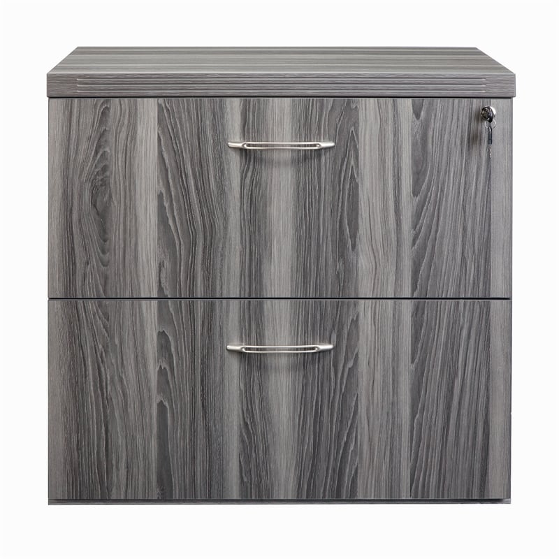 Mayline Aberdeen Series 2 Drawer File Cabinet in Gray Steel