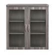Mayline Aberdeen Series Glass Display Cabinet in Gray Steel