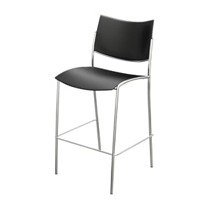 Mayline Escalate Series Polypropylene Stool in Black (Set of 2)