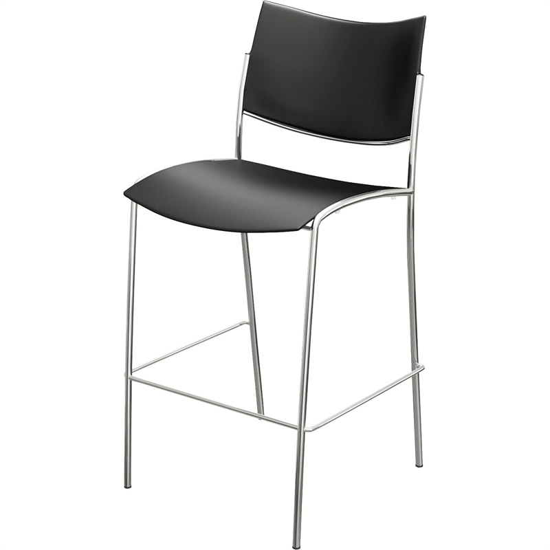 Mayline Escalate Series Polypropylene Stool in Black (Set of 2)