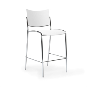 Mayline Escalate Series Polypropylene Stool in White (Set of 2)