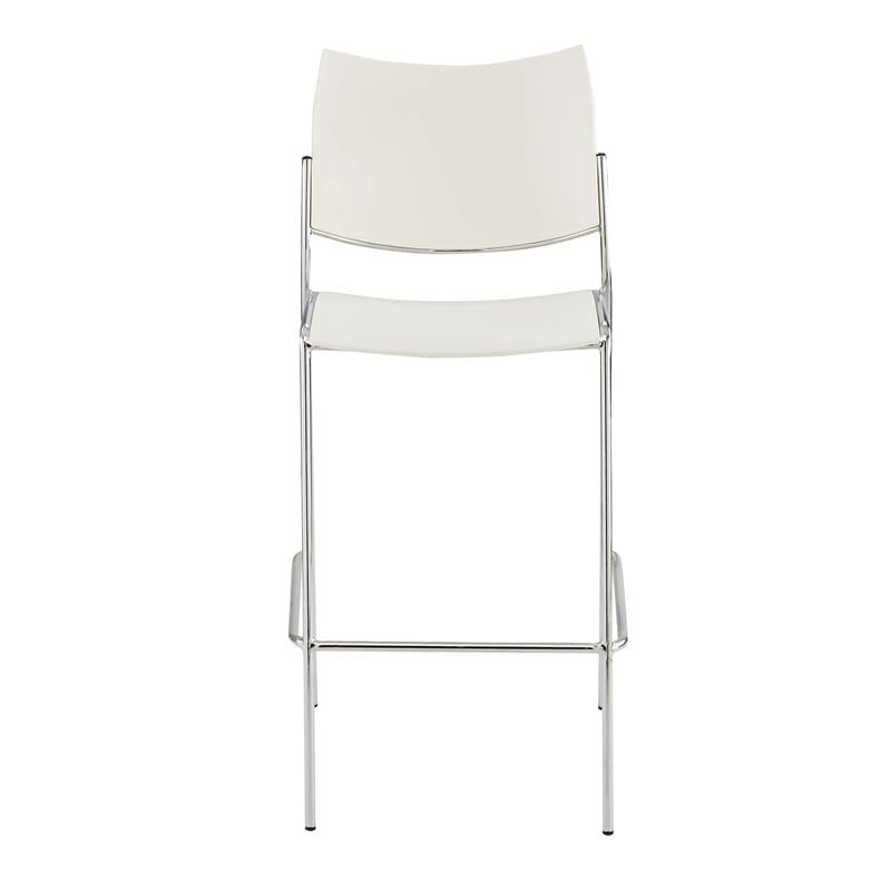 Mayline Escalate Series Polypropylene Stool in White (Set of 2)