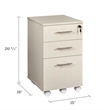 Mayline Medina Series 3 Drawer File Cabinet in Sea Salt White