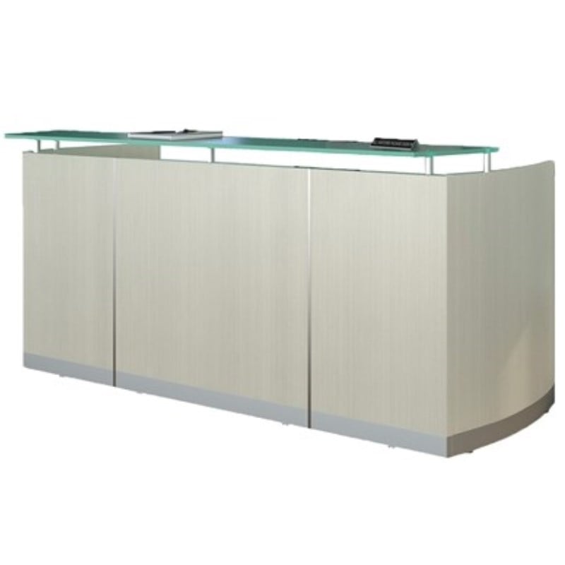 Mayline Medina Series Engineered Wood Reception Station in Sea Salt Gray