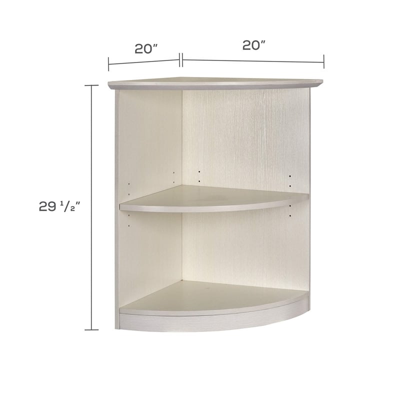 Mayline Medina Series 2 Shelf Bookcase in Sea Salt