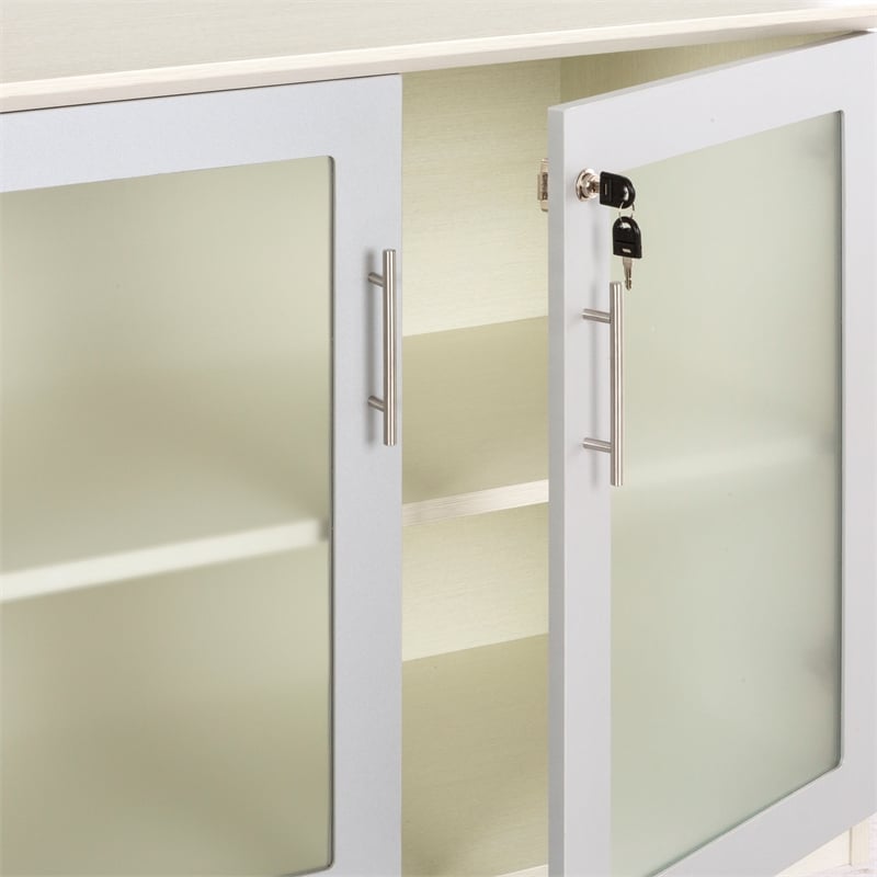 Mayline Medina Series Low Wall Cabinet with Doors in Sea Salt