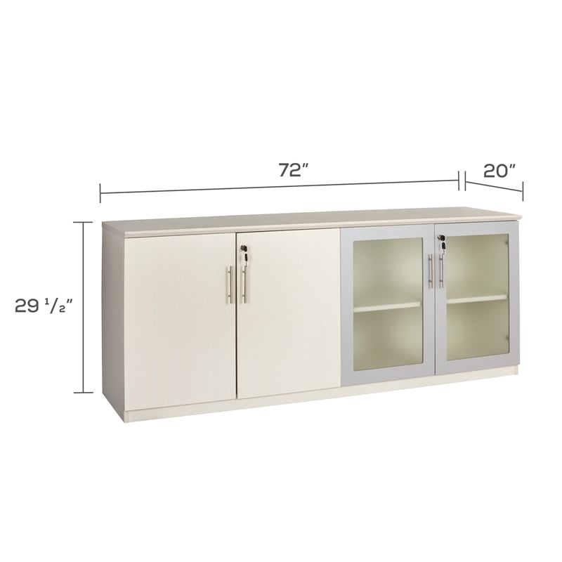 Mayline Medina Series Low Wall Cabinet with Doors in Sea Salt