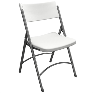 Mayline Event Series Metal Folding Chair in Dark Gray/White (Set of 4)