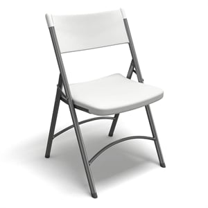 Mayline Event Series Metal Folding Chair in Dark Gray/White (Set of 4)
