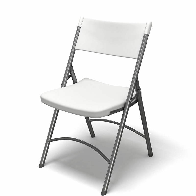 Mayline Event Series Metal Folding Chair in Dark Gray/White (Set of 4)