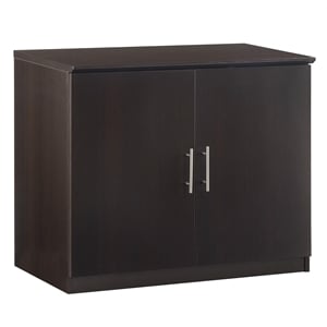 Mayline Medina Series 36&quot&quot Storage Cabinet with Wood Doors in Mocha