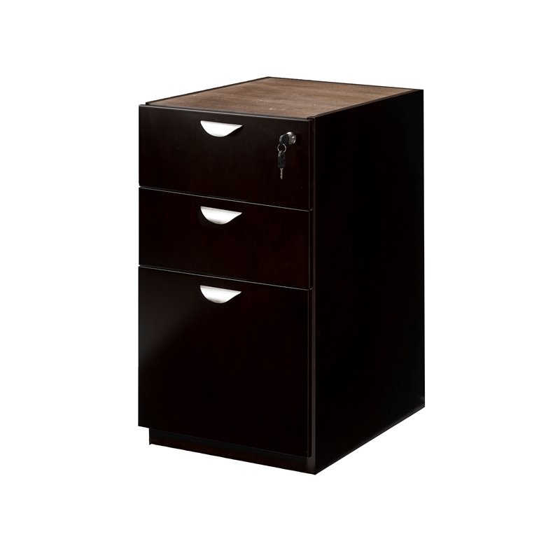 Mayline Mira Series 3 Drawer File Cabinet In Espresso Mpbbf28esp