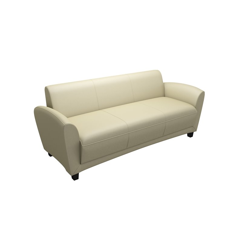 Mayline Santa Cruz Lounge Series Leather Sofa In Black And Almond