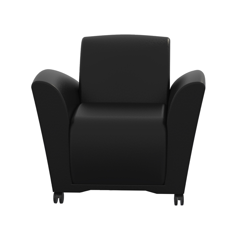 Mayline Santa Cruz Lounge Series Mobile Lounge Chair in Black