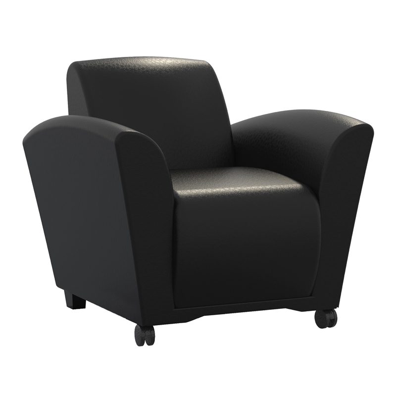 Mayline Santa Cruz Lounge Series Mobile Lounge Chair in Black