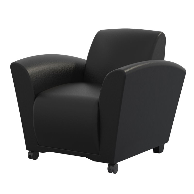 Mayline Santa Cruz Lounge Series Mobile Lounge Chair in Black