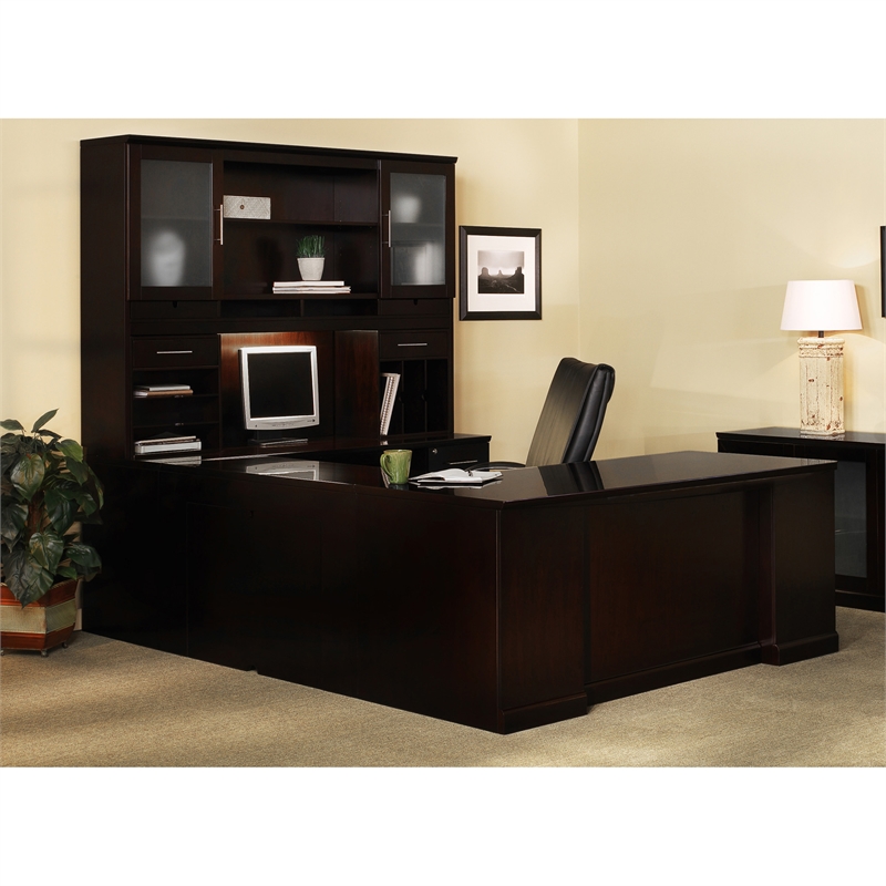 Mayline Sorrento Typical 7 Computer Desk In Espresso Veneer St7esp