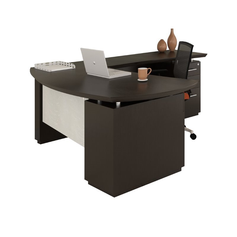 Mayline Sterling L Shaped Left Handed 66 Computer Desk In Mocha