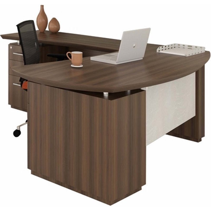 Mayline Sterling L Shaped Right Handed 72 Computer Desk In Brown