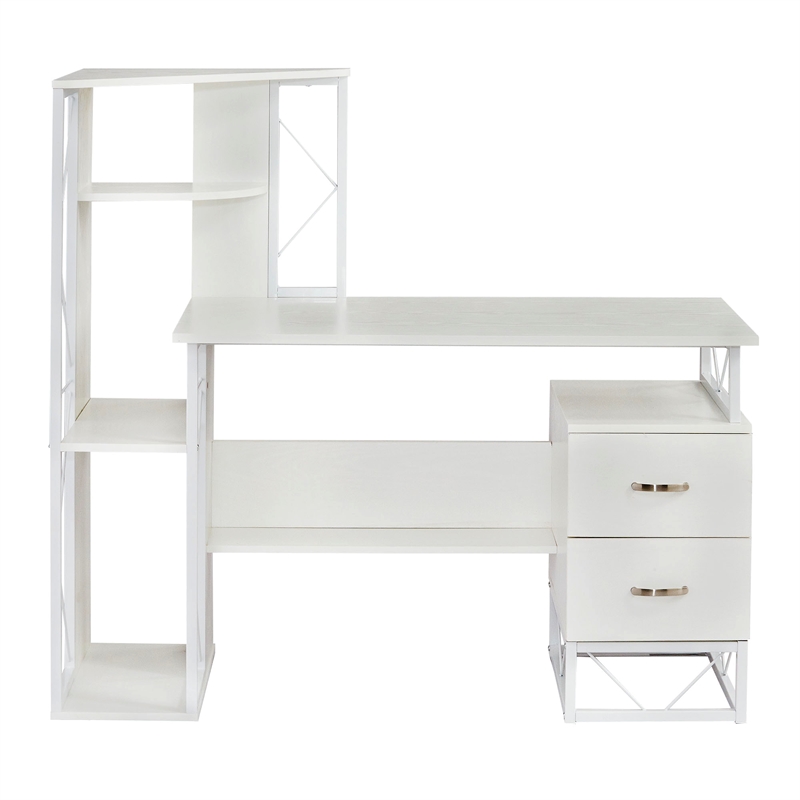 Safco Products Soho Writing Desk With Storage And Shelving In