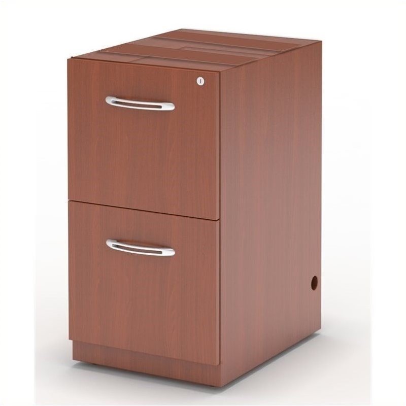 Mayline Aberdeen 20"" Deep 2 Drawer Credenza File Pedestal in Cherry