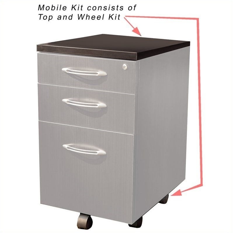 Mayline Aberdeen Credenza Mobile Kit in Mocha