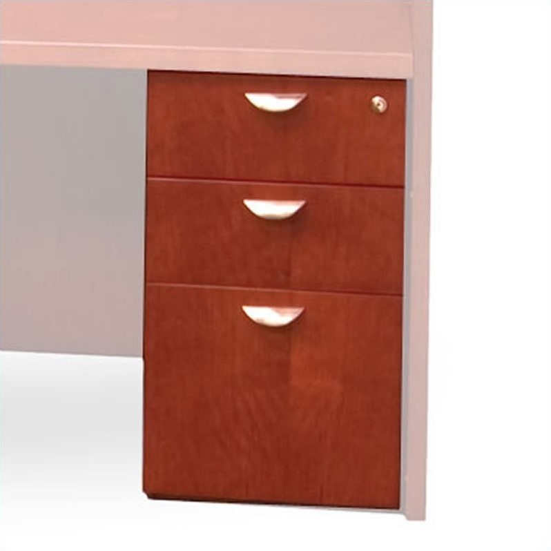 Mayline Mira 3 Drawer Pedestal File For 36 Desk In Medium Cherry