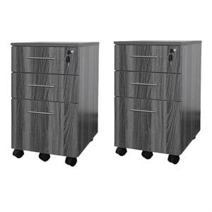 mayline value pack pedestal (box-box-file) in gray steel (set of 2)