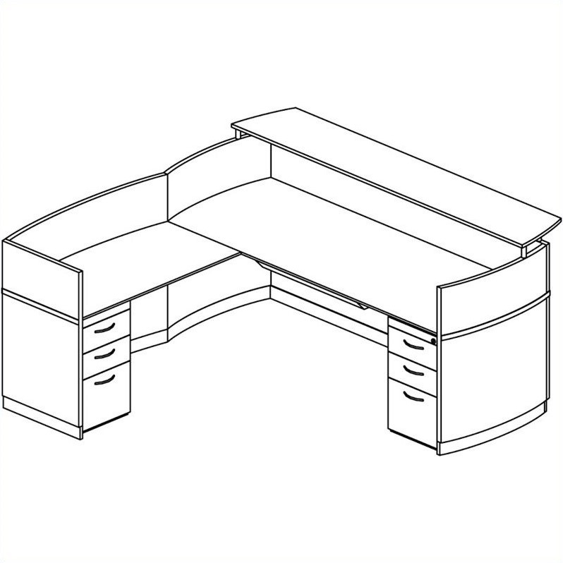 Mayline Napoli Double Box Box File Pedestal Reception Station In