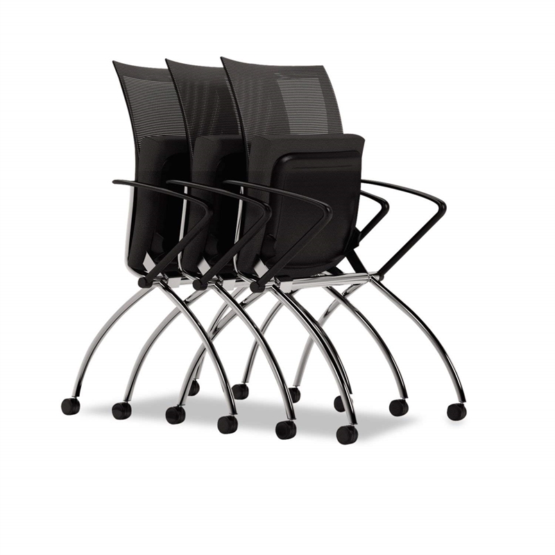 Mayline Valore High-Back Guest Chair in Black (Set of 2)