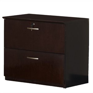 mayline napoli 2 drawer lateral wood file storage cabinet in mahogany